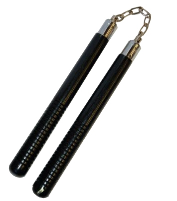 Nunchaku Black With Grooves - Giri Martial Arts Supplies