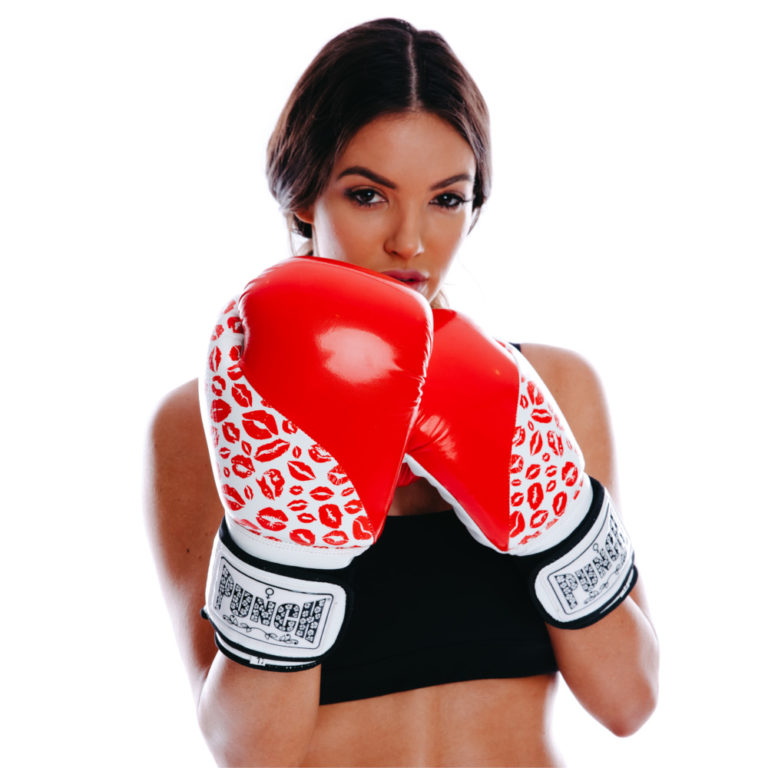 Punch Womens Boxing Glove 12oz Lip Art Red Giri Martial Arts Supplies 