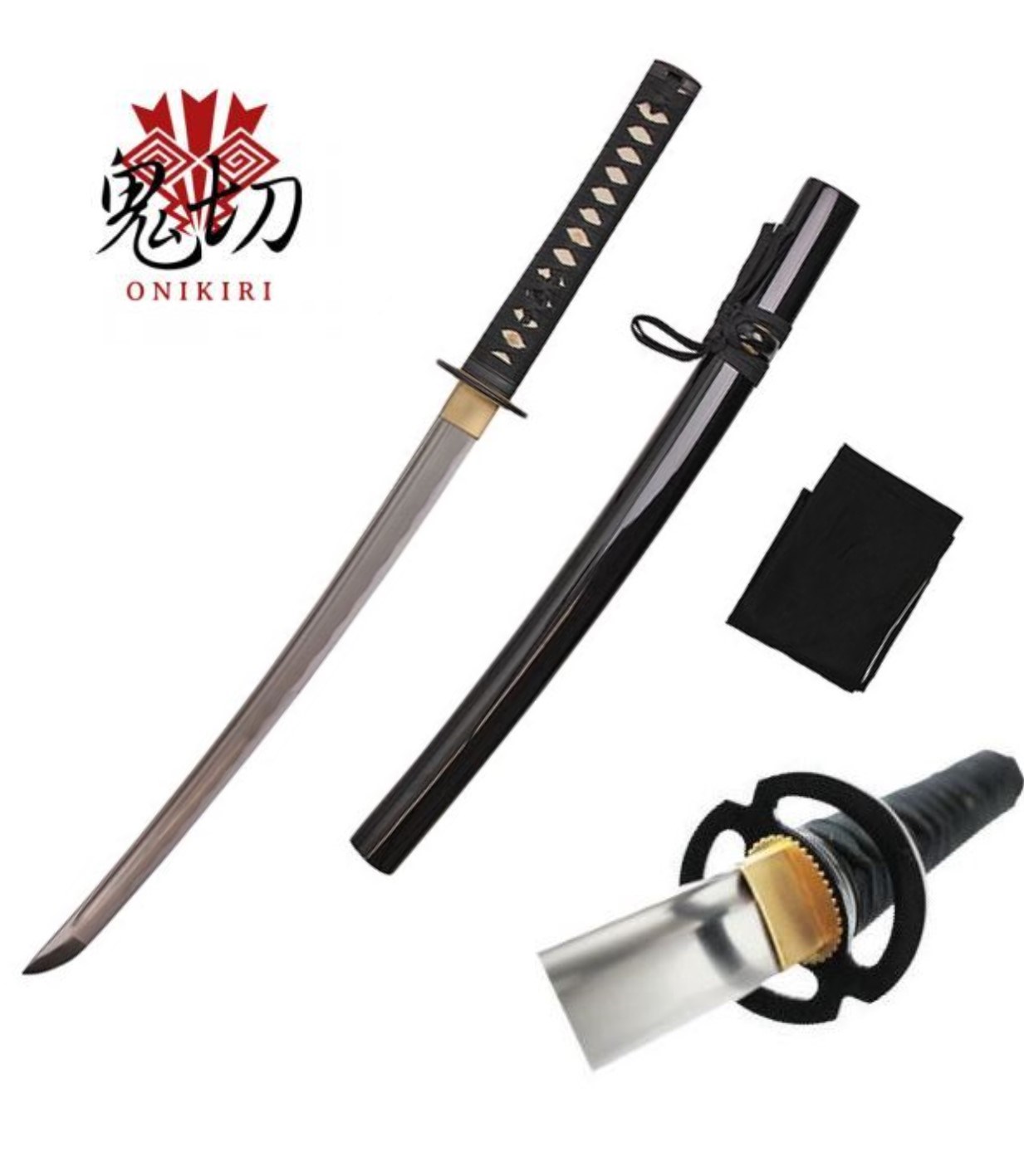 Onikiri 32″ Hand Forged Musashi Tsuba Wakizashi Sword - Giri Martial ...