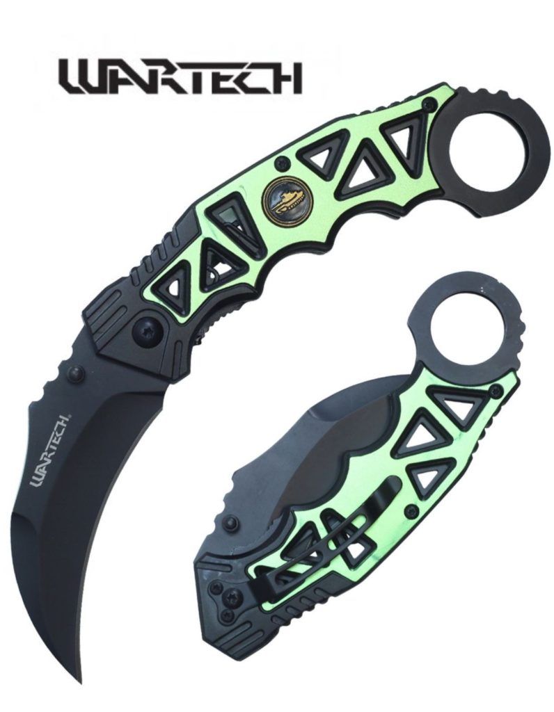 Wartech Folding Thrasher Green Karambit Knife 8″ - Giri Martial Arts ...