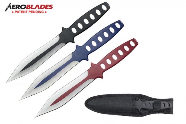 Aeroblades 3 Piece Vented Spear Point Throwing Knife Set 9