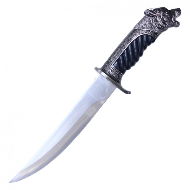 Buckshot 13 7/8″ Metal Alloy Wolf Head Dagger Fixed Blade Knife - Giri ...